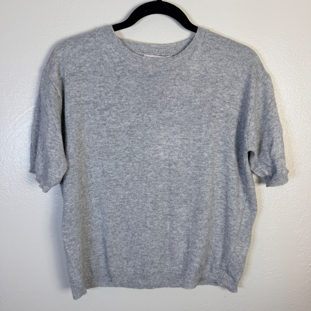 Bianco & Blu Italy Women's M Cashmere Silk Wool Short Sleeve Sweater Minimalist
